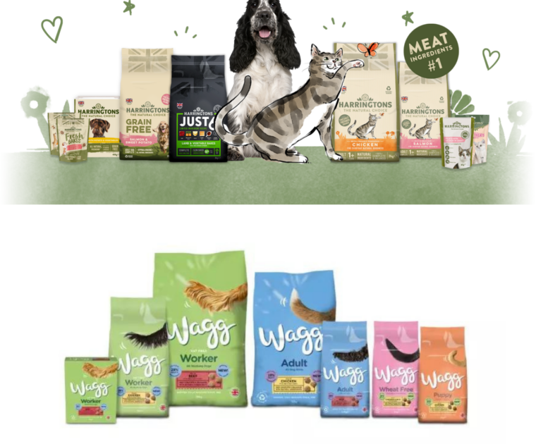 Harringtons and Wagg dog and cat food ranges
