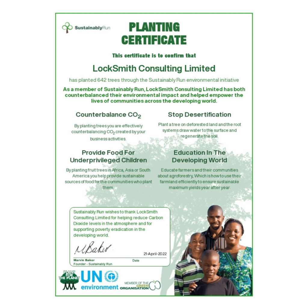 Sustainably Run Certificate